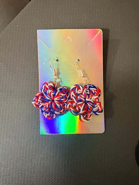 Hand made knitted earrings with custom colors and styles